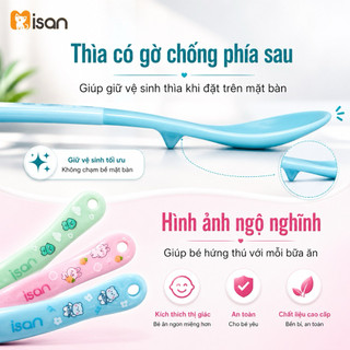Thìa ăn dặm báo nóng cho bé MISAN cảm biến nhiệt đổi màu, muỗng tập ăn dặm chất liệu an toàn