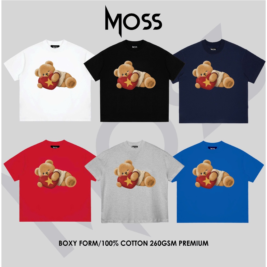 ÁO THUN FORM BOXY IN HÌNH GẤU "SIGNALBEAR V1"  - BOXY FORM - COTTON 100% 260GSM PREMIUM MOSS.STU