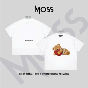 ÁO THUN FORM BOXY IN HÌNH GẤU "SIGNALBEAR V1" - BOXY FORM - COTTON 100% 260GSM PREMIUM MOSS.STU