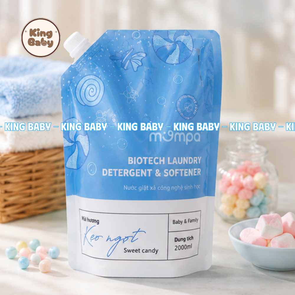 Nước Giặt Xả MOMPA (MUA 1 TẶNG 1) Công Nghệ Sinh Học Thơm Lâu Dịu Nhẹ - 2 lít