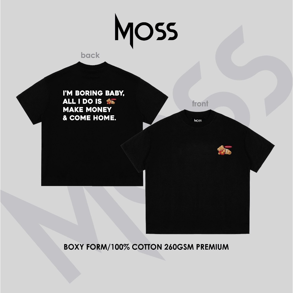 ÁO THUN  BOXY IN HÌNH GẤU "SIGNALBEAR V2 "  - BOXY FORM - COTTON 100% 260GSM PREMIUM MOSS.STU