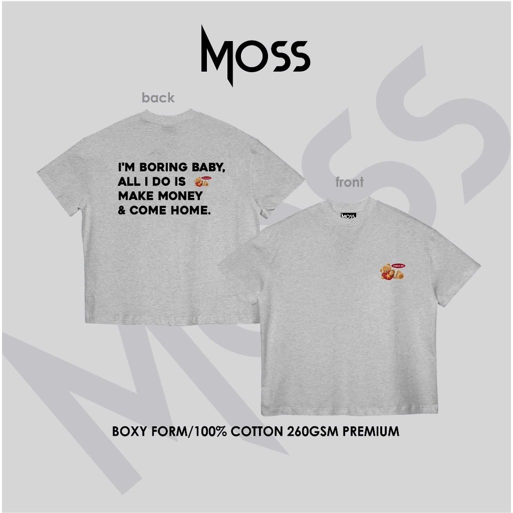 ÁO THUN  BOXY IN HÌNH GẤU "SIGNALBEAR V2 "  - BOXY FORM - COTTON 100% 260GSM PREMIUM MOSS.STU