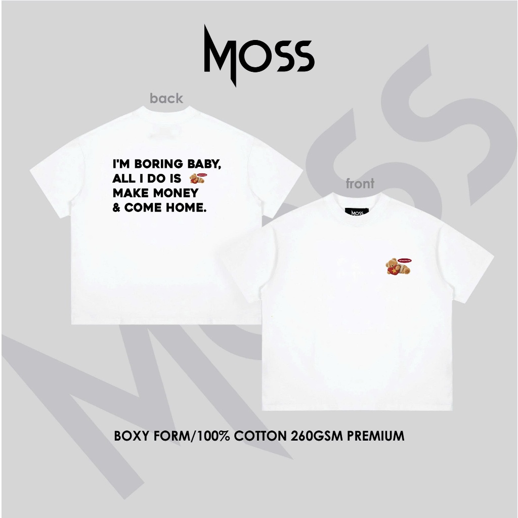 ÁO THUN  BOXY IN HÌNH GẤU "SIGNALBEAR V2 "  - BOXY FORM - COTTON 100% 260GSM PREMIUM MOSS.STU