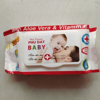 [Thùng 24 Gói] Khăn Giấy Ướt Baby Phú Đạt 100 Tờ Mềm Mịn, Dịu Nhẹ, An Toàn Cho Da Bé