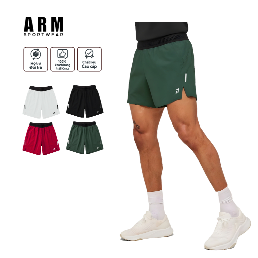 Quần Short Thể Thao Nam ARM DROP SHOT 6 Inch Siêu Nhẹ, Co Giãn Tập Gym, Chạy Bộ Thoải Mái