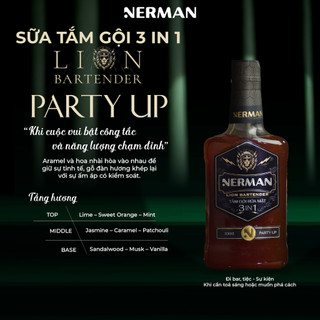 [Y387] Sữa tắm gội rửa mặt 3in1 NERMAN Lion Bartender 330g