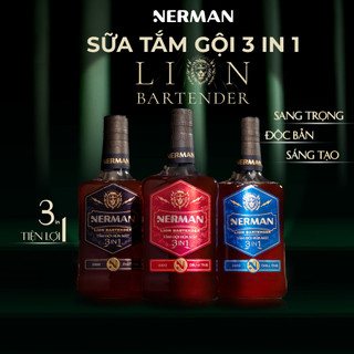 [Y387] Sữa tắm gội rửa mặt 3in1 NERMAN Lion Bartender 330g