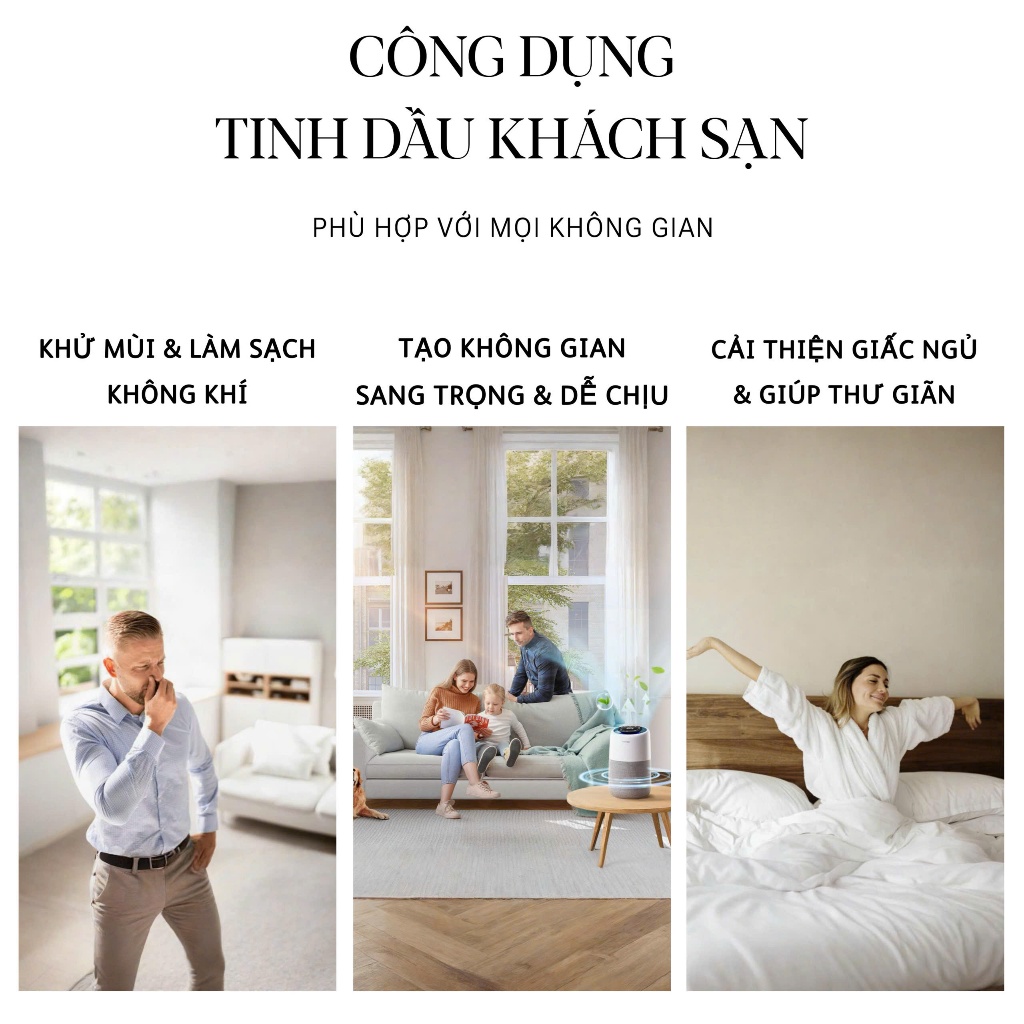 [Chiết] Tinh Dầu Khách Sạn 5 sao - Khách Sạn Marriott, Hilton , Sheraton 10ml - Cho Không Gian Hiện Đại
