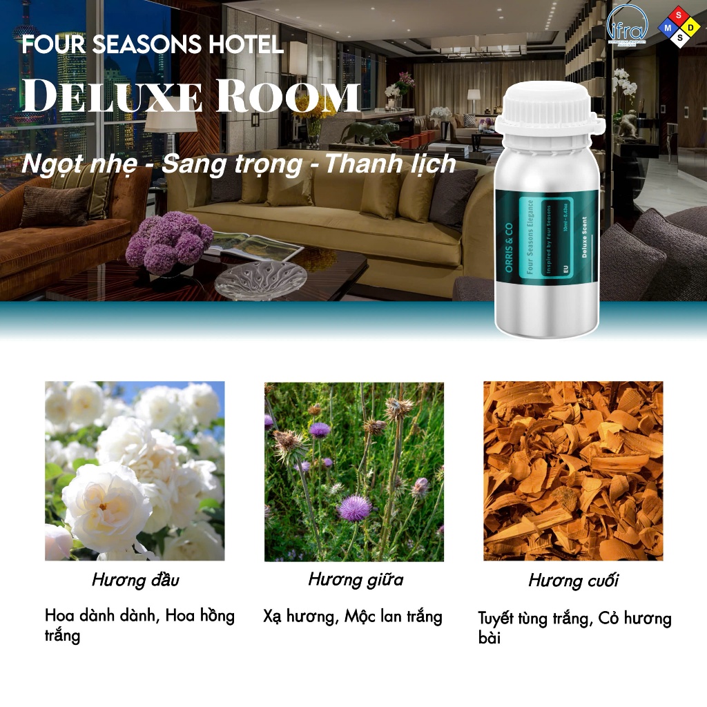 [Chiết] Tinh Dầu Khách Sạn 5 sao - Mùi Hương Khách Sạn Four Seasons - Cho Không Gian Hiện Đại