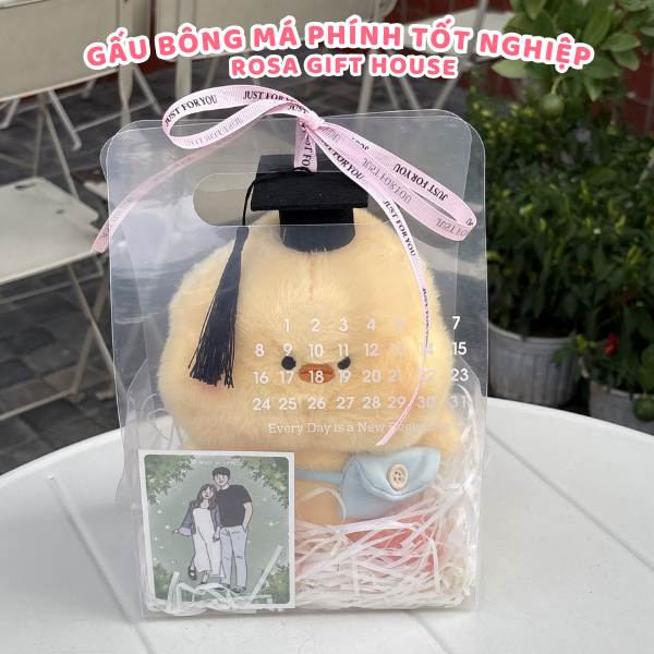 Set Quà Tặng Gấu Bông Má Phính Tốt Nghiệp Siêu Cute – Kèm Túi Quà Trong Suốt Sang Trọng, Ý Nghĩa