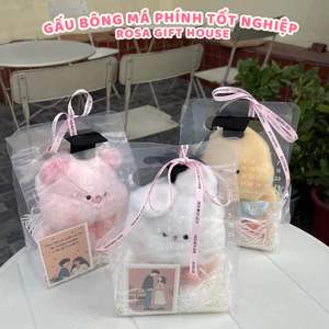 Set Quà Tặng Gấu Bông Má Phính Tốt Nghiệp Siêu Cute – Kèm Túi Quà Trong Suốt Sang Trọng, Ý Nghĩa