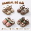 Dép sandal quai hậu trẻ em chất mềm nhẹ cho bé gái 1-5 tuổi ShinHome mẫu nơ tim (size to)