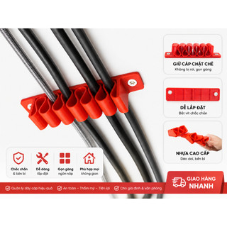 Kẹp cố định dây cáp sạc, tai nghe,Giá đỡ Dây điện đa năng,  làm gọn bàn làm việc ( Mua 5 Tặng 1 )