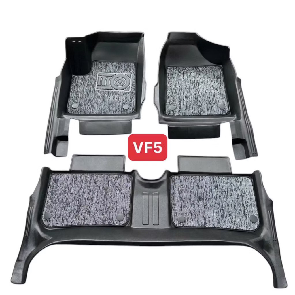 Thảm lót sàn nhựa TPE 5D xe Vinfast VF5 không tràn viền bao gồm rối (Hàng cao cấp)