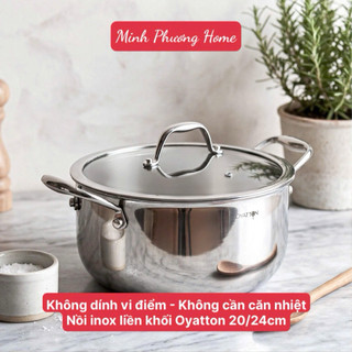 [Chính hãng] Nồi canh inox liền khối không dính vi điểm Oyatton [841] - không cần căn nhiệt 20/24cm O841