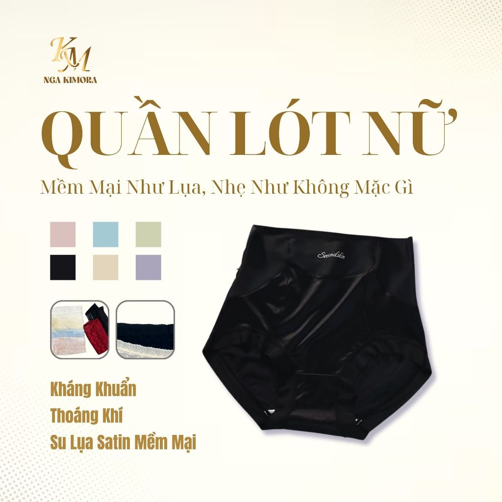 Quần lót nữ su lụa satin,combo 3-5 chiếc cạp cao,  nâng hông,cao cấp  M7