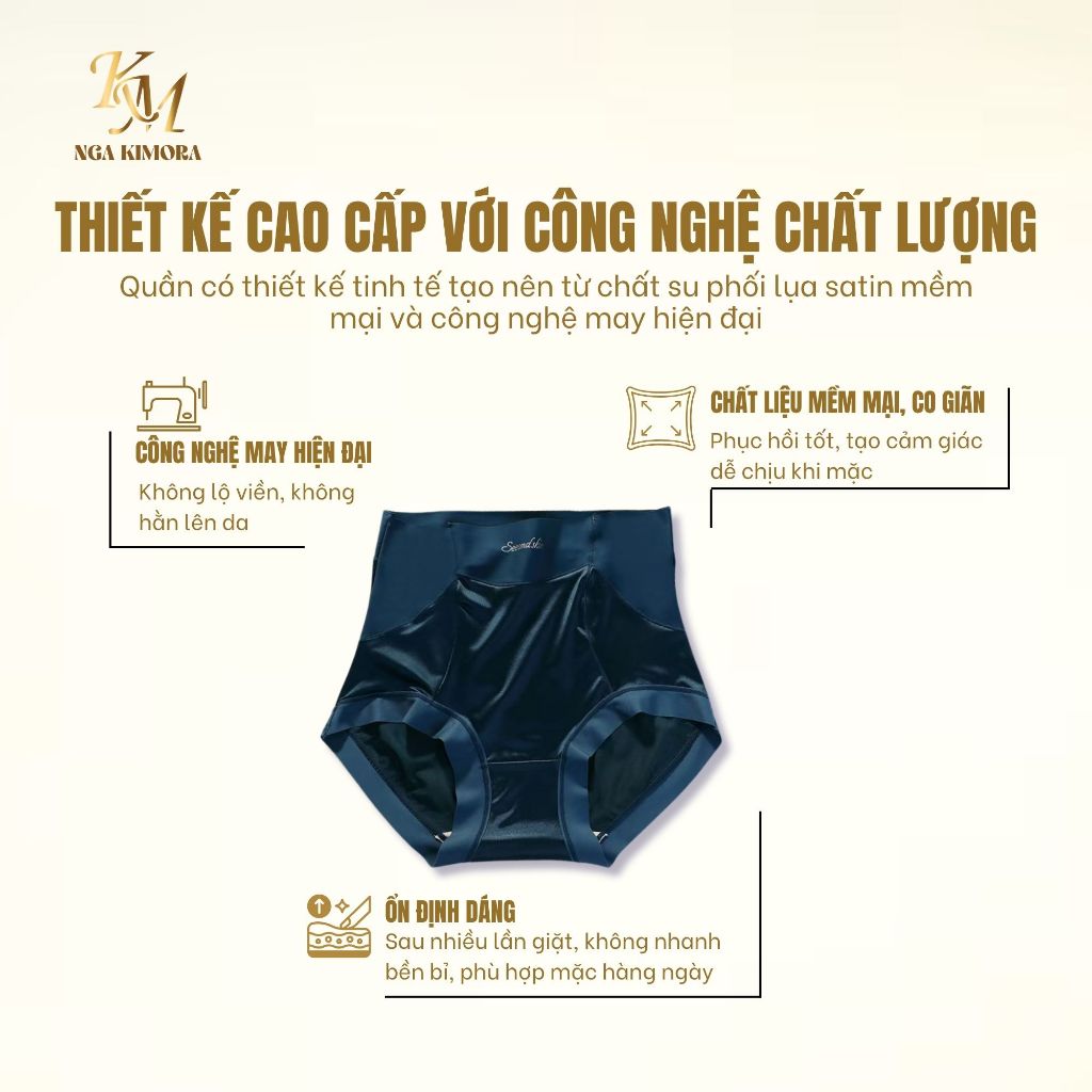 Quần lót nữ su lụa satin,combo 3-5 chiếc cạp cao,  nâng hông,cao cấp  M7