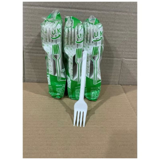 ( Loại 1 - Cao Cấp ) - Combo 50 Cái Nĩa Nhựa Trắng Cao Cấp 50C/ Túi Cứng Cáp