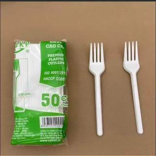 ( Loại 1 - Cao Cấp ) - Combo 50 Cái Nĩa Nhựa Trắng Cao Cấp 50C/ Túi Cứng Cáp