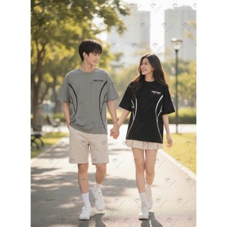 Áo Thun Unisex Lumi Wear E01 Form Boxy Nam Nữ - Áo Phông Cổ Tròn In 2 Mặt Vải Poly Cao Cấp Co Giãn