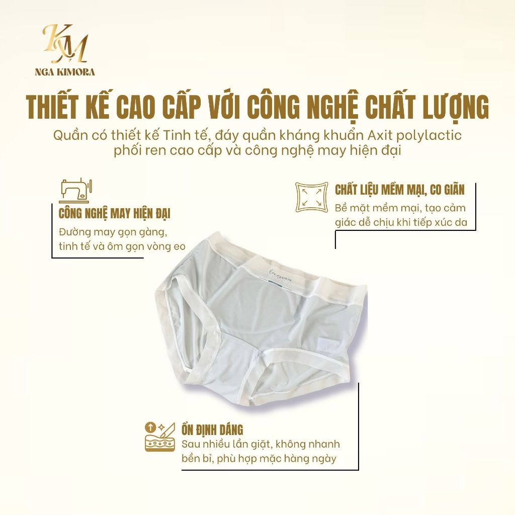 Hộp xinh 8 món quần lót tam giác liền mạch siêu mỏng mùa hè 10a, đáy quần dài thoải mái 9003