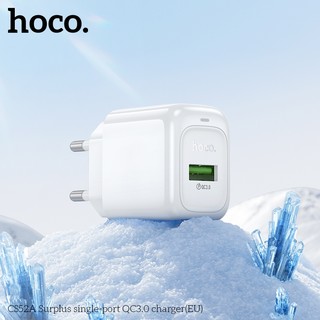 Cốc Sạc Hoco CS52A cổng USB-A QC3.0 18W, chân tròn EU (Trắng) - Phụ Kiện Nhất Tín