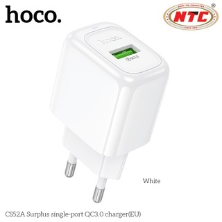Cốc Sạc Hoco CS52A cổng USB-A QC3.0 18W, chân tròn EU (Trắng) - Phụ Kiện Nhất Tín