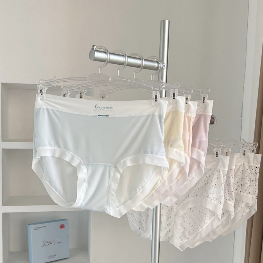 Hộp xinh 8 món quần lót tam giác liền mạch siêu mỏng mùa hè 10a, đáy quần dài thoải mái 9003
