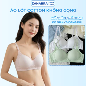 Áo ngực nữ không gọng chất cotton mềm mại, áo lót nữ sinh mút mỏng mặc áo dài không lộ ZANABRA A414
