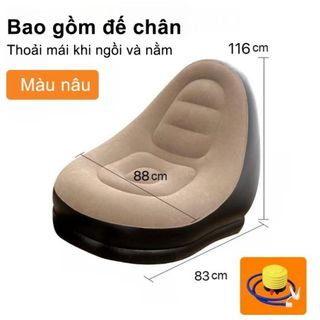 Ghế lười hơi,Ghế hơi Tựa Lưng,sofa hơi Bọc Nhung Mềm Mại