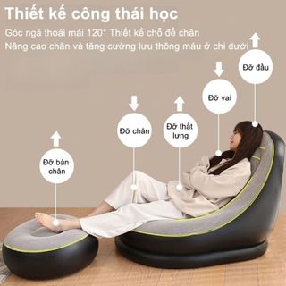 Ghế lười hơi,Ghế hơi Tựa Lưng,sofa hơi Bọc Nhung Mềm Mại