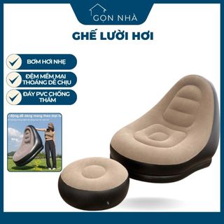 Ghế lười hơi,Ghế hơi Tựa Lưng,sofa hơi Bọc Nhung Mềm Mại
