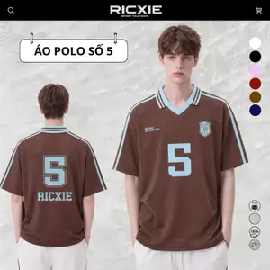 RICXIE Áo Thun Lưới Nam Nữ Số 5 Oversize Phối Bóng Chiếu Cao Cấp Tốp Áo Thể Thao Basic Hottrend Casual