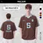 RICXIE Áo Thun Lưới Nam Nữ Số 5 Oversize Phối Bóng Chiếu Cao Cấp Tốp Áo Thể Thao Basic Hottrend Casual