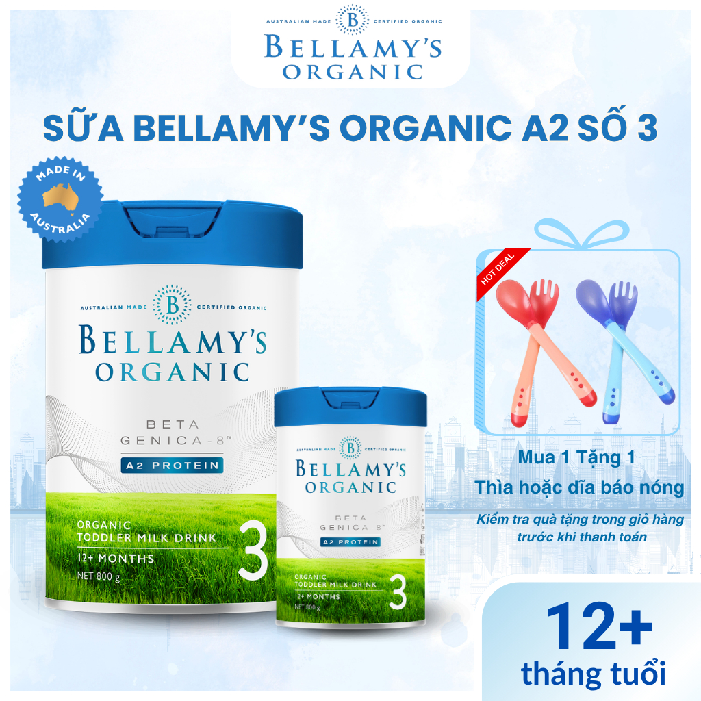 Sữa Bellamy Organic A2 Số 3 (1–3 Tuổi) – Mát Lành, Dễ Tiêu Hóa, Bé