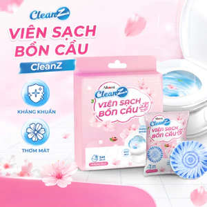 Viên thả làm sạch bồn cầu toilet CleanZ khử mùi hôi tẩy sạch ố vàng diệt vi khuẩn lưu hương thơm mát dài lâu hương đào