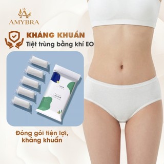 Combo Quần Lót Cotton Dùng Một Lần Tiện Lợi, Set Quần Chip Kháng Khuẩn Mềm Mại AMYBRA L474 - L594