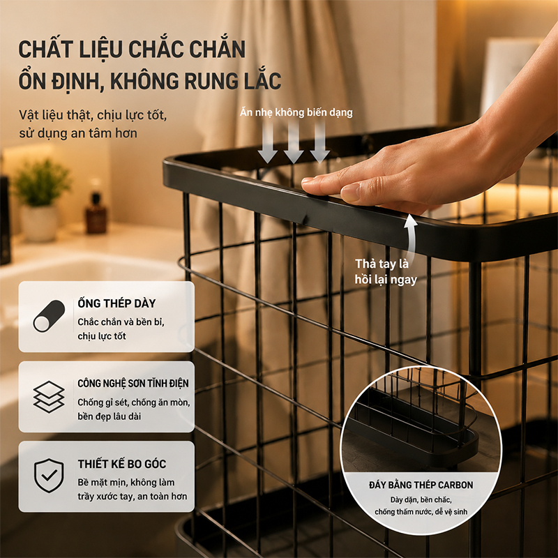 𝐎𝐥𝐢𝐟𝐞 Giỏ Đựng Quần Áo Hai Lớp Giỏ Đựng Quần Áo Có Bánh Xe Kệ Tầng Đa Năng Giá Treo Đồ Nhà Tắm