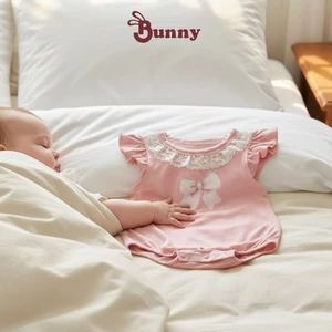 Body thun lạnh cổ ren Bunny chất thun Modal cao cấp cho bé gái 4-10kg