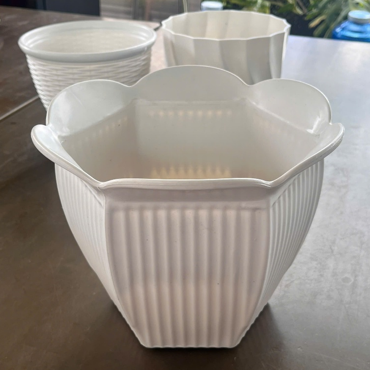 Chậu Cây Lục Giác Sọc Nhựa Dày Cao Cấp Kimbiofarm – Chậu Trồng Cây Trang Trí Bền Đẹp, Thoát Nước Tốt