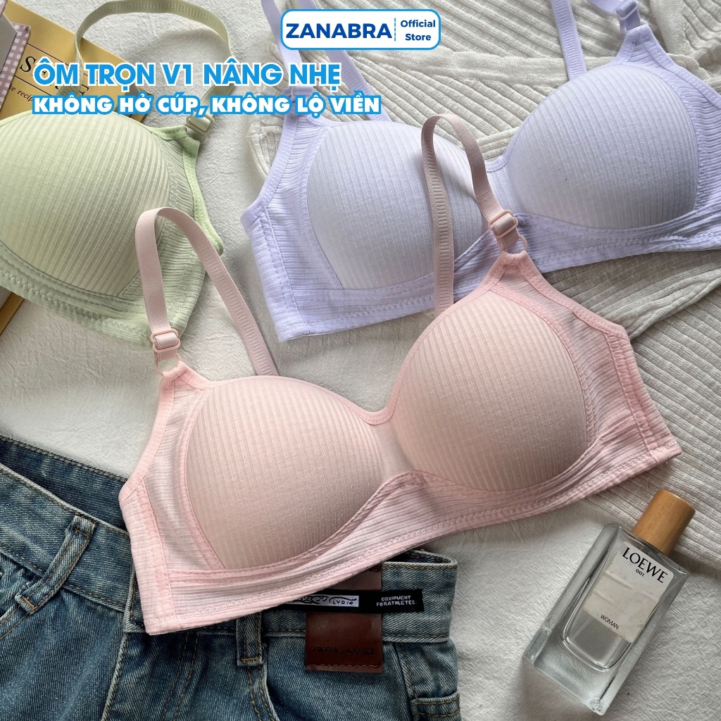 Áo ngực nữ không gọng chất cotton mềm mại, áo lót nữ sinh mút mỏng mặc áo dài không lộ ZANABRA A414