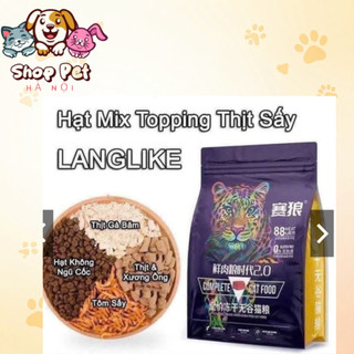 (5kg Kèm Quà )Hạt mèo LANGLIKE siêu topping thịt , không độn ngũ cốc