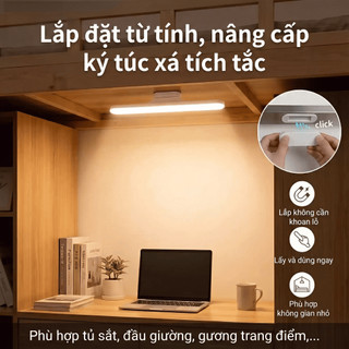 Đèn Học LED Proki 32CM Xoay 80° Bảo Vệ Mắt Chống Cận Sạc Pin Tích Điện USB 3 Chế Độ Sáng Gắn Tường Đèn Làm Việc Máy Tính