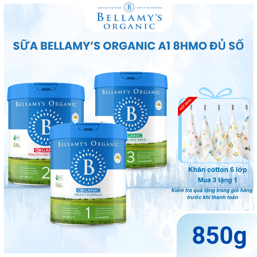 Sữa Bellamy Organic Classic 2.0 - Thùng 3 Lon Đủ Số -Tăng miễn