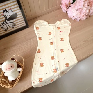 Nhộng chũn cao cấp Bunnybaby chất cotton lụa mềm mịn chống giật mình cho bé 3-6kg