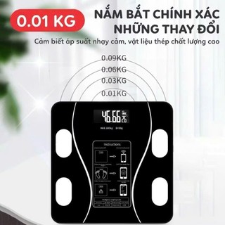 Cân Điện Tử Bluetooth 180Kg | Cân Thông Minh LCD Kính Cường Lực Đo Chính Xác Kết Nối Điện Thoại