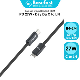 Cáp Sạc Nhanh 20W Basefast Bọc Dù Dài 1/2M Type-C-Thiết Bị Khác Cho Xr/Xs Max/11/12/13/14 Pro Max