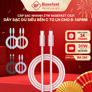 Cáp Sạc Nhanh 20W Basefast Bọc Dù Dài 1/2M Type-C-Thiết Bị Khác Cho Xr/Xs Max/11/12/13/14 Pro Max