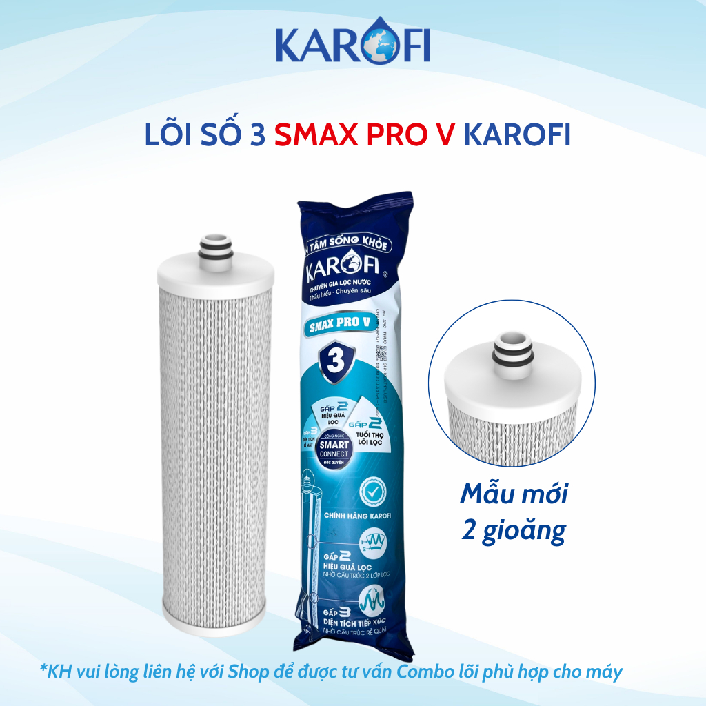 Lõi Lọc Số 3 Smax Pro V Karofi Smart Connect Model KAQ-D58, KAQ-U96, KAQ-U06, KAD-L56, KAD-D66S, KAD-D528, KAE-S85...