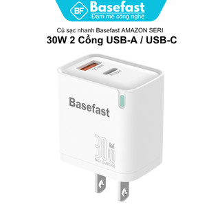 Củ Sạc Nhanh 30W và 20W Basefast B32 Cốc Sạc 2 Cổng Siêu Bền Có Đèn Báo Cho Samsung/Oppo/Xiaomi